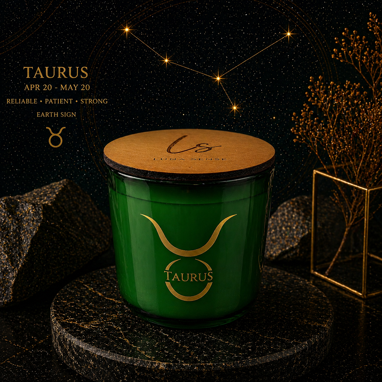 Taurus Zodiac Candle | Warm Woodsy Musk