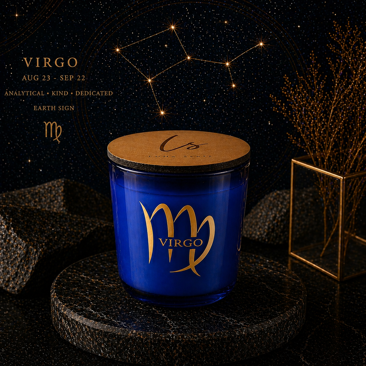 Virgo Zodiac Candle | Saffron Patchouli & Soft Woods