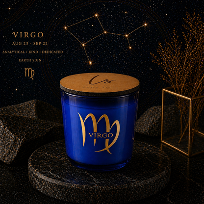 Virgo Zodiac Candle | Saffron Patchouli & Soft Woods