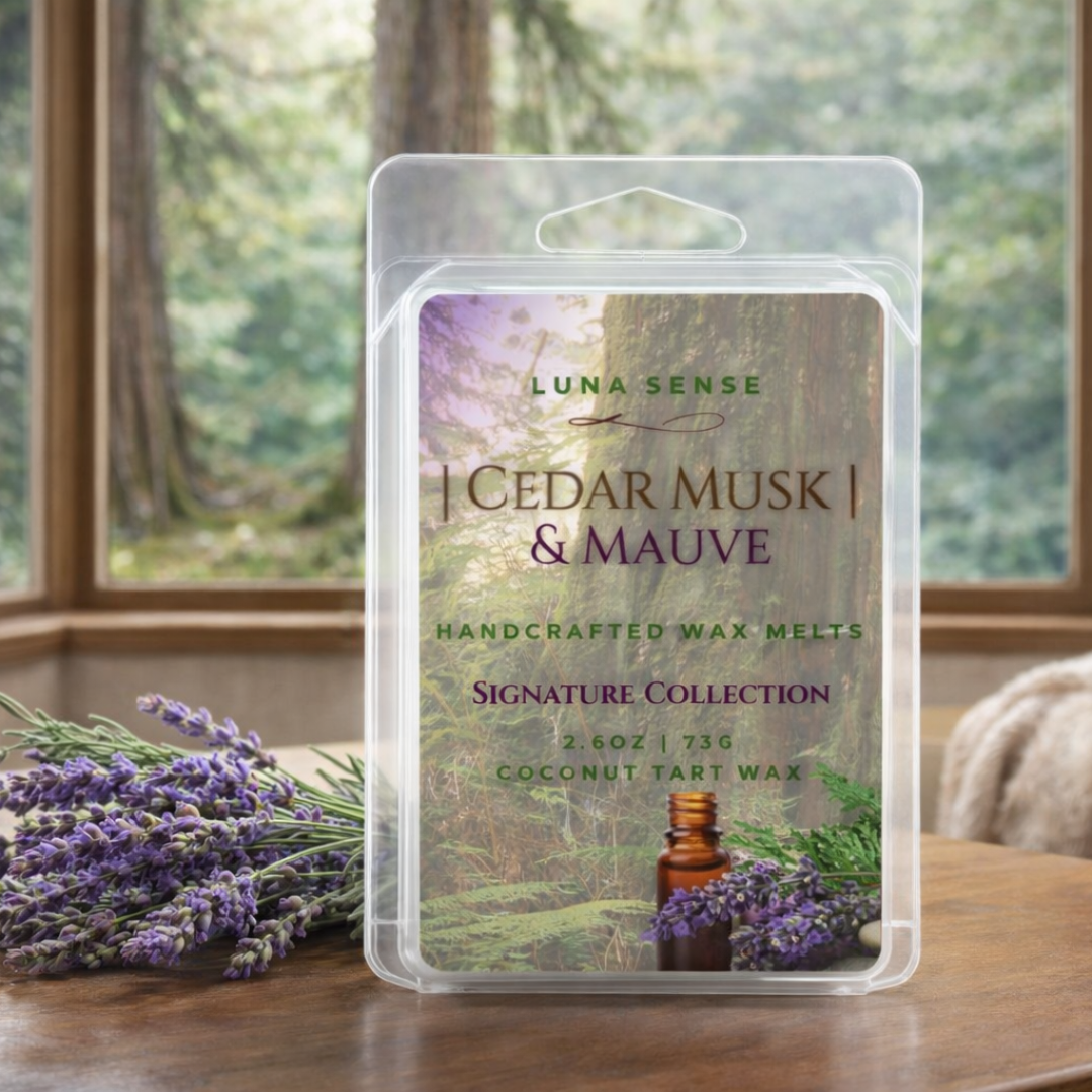 Luna Sense Cedar Musk & Mauve Wax Melt | Warm Mahogany Teakwood Scent