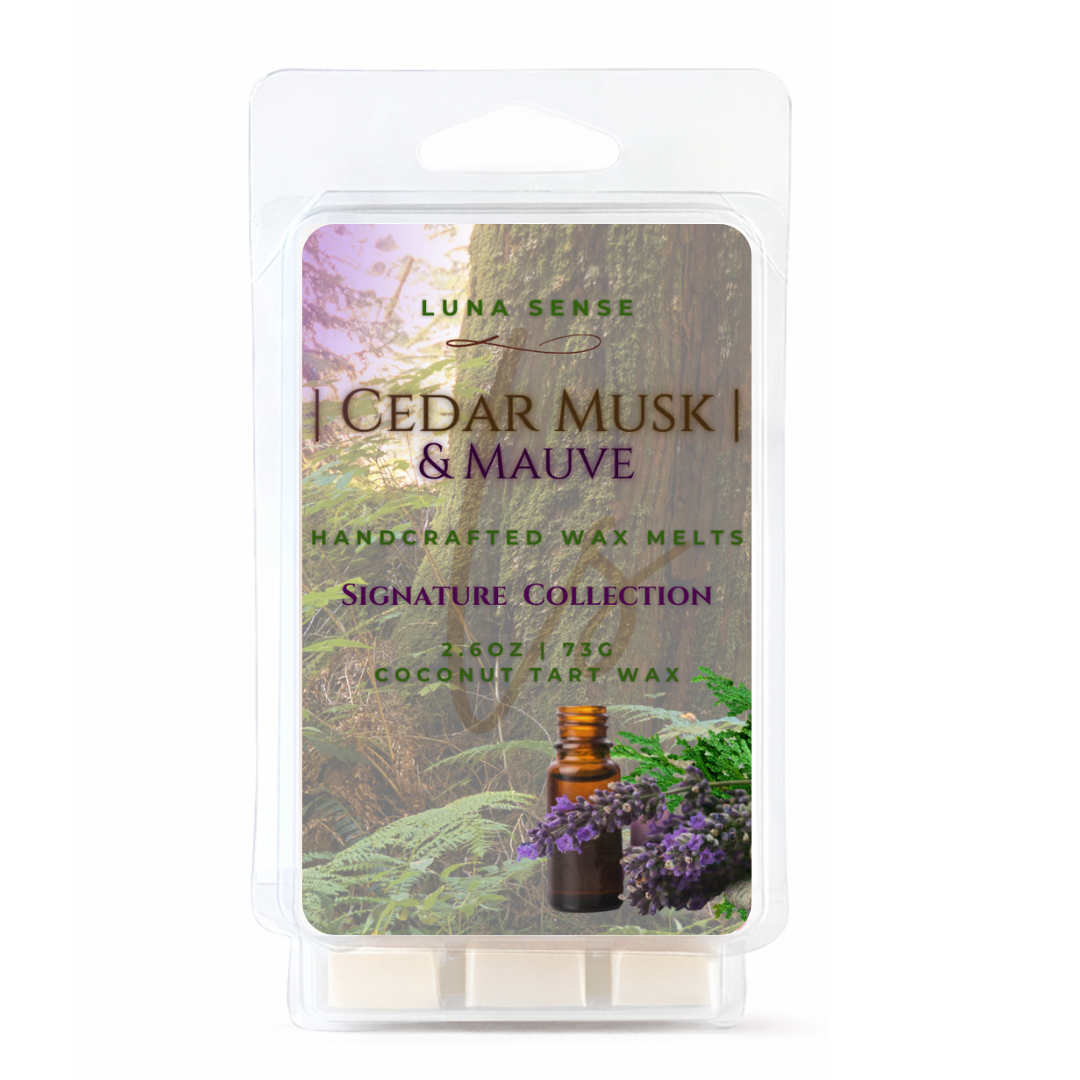 Luna Sense Cedar Musk & Mauve Wax Melt | Warm Mahogany Teakwood Scent